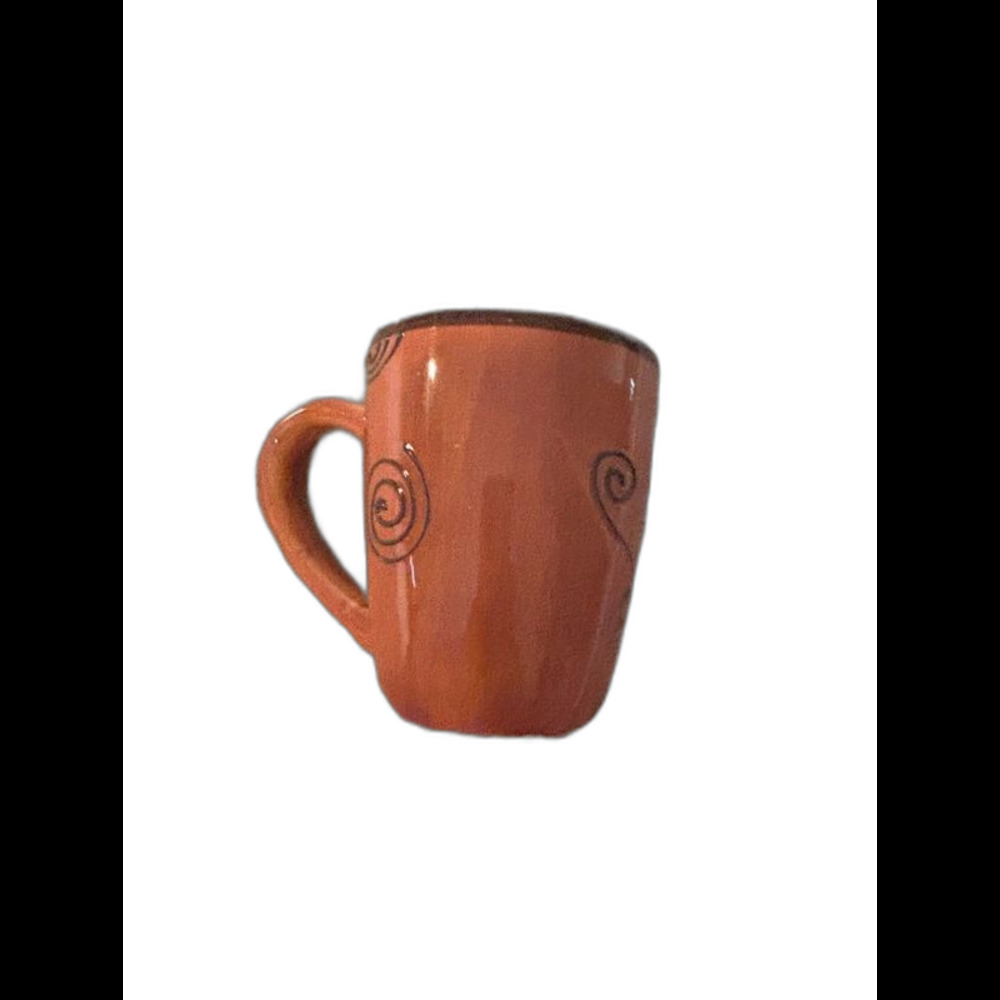 Tabletops Lifestyles Ambrosia Hand Painted Terracotta Coffee Mug Swirl